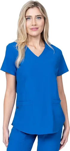 Miniatura 2 de Scrubs for Women Set 8 Pocket 4-Way Stretch Mock Wrap & Cargo Pant for Nurses Veterinarian Dentist Elements Select ES2976