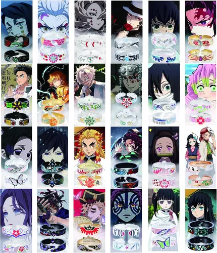 Miniatura 6 de LANMENSY Demon Slayer Anillos de anime Joyería original de plata de ley 925 "All24 estilos" nuevo Tamaño ajustable Kimetsu No Yaiba Cosplay Moda