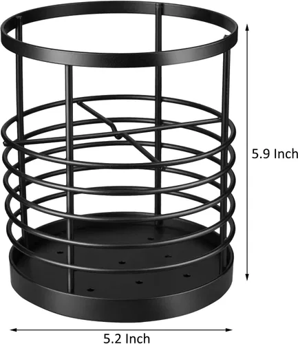 Miniatura 5 de RedCall Soporte para utensilios para encimera de cocina, soporte de espátula de metal, soporte de utensilios de cocina para cuchara, organizador