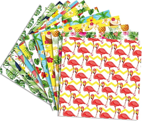 Miniatura 10 de OXYLIPO Bloc de papel para álbum de recortes a cuadros oscuros, 48 piezas de papel de decopodge de doble cara marrón rojizo, papel de cartulina