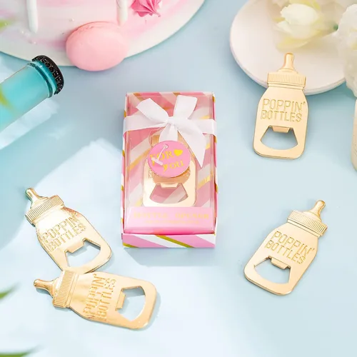 Miniatura 4 de 24 Abrebiberones Favores para Baby Shower, Regalos, Decoraciones, o Cajas de Regalo de Recuerdo para Invitados, Diseño Poppin para Bebés Niñas Rosa