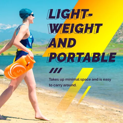 Miniatura 7 de Sunlite Sports Boya de natación de alta calidad, altamente visible, impermeable, de seguridad, flotador, entrenamiento para natación en aguas Boya