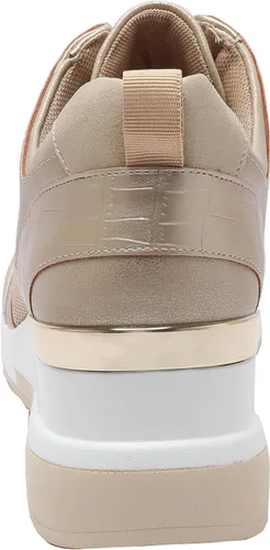 Miniatura 3 de YZ Tenis de cuña de moda para mujer, con tacón alto, con cordones y plataforma