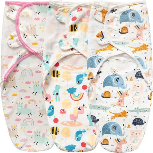 Miniatura 7 de Little Tots Manta de envolver para bebé, niña y niño, fácil de cambiar, saco de dormir ajustable para bebés recién nacidos de 0 a 3 meses