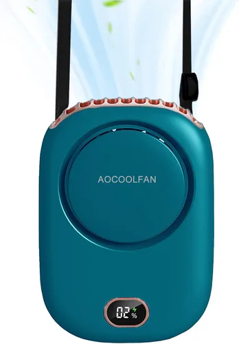 AOCOOLFAN Ventilador de cuello portátil, mini ventilador de mano personal pequeño recargable por USB de 3 velocidades para niñas, niños y mujeres,
