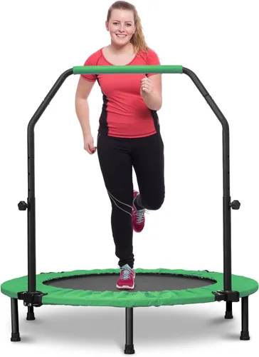Miniatura 11 de HYD-Parts - Trampolín mini plegable de 40" o 48" para adultos y niños, rebotador de ejercicio con barra ajustable, trampolín de fitness