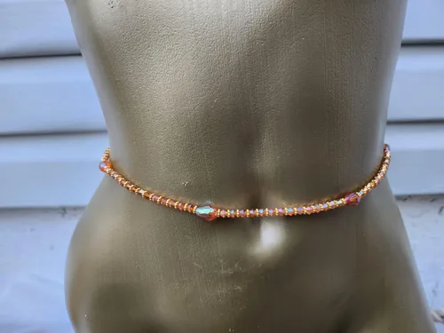 Miniatura 16 de Cuentas de cintura africana elásticas hechas a mano, colección Radiance, cuentas de cintura brillantes lujosas y elegantes