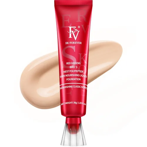 Miniatura 13 de FV Base líquida impermeable con acabado mate, ligera, sin aceite, maquillaje de aspecto natural para pieles mixtas y grasas, cobertura ligera a