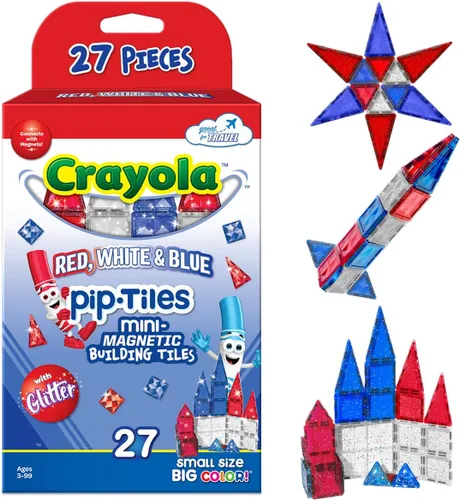 Miniatura 12 de CreateOn Crayola Mini azulejos magnéticos PIP, colores llamativos - juego de construcción para niños, juguetes de construcción magnéticos