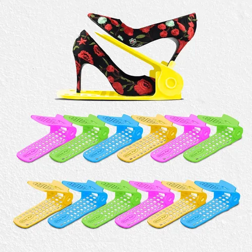 Miniatura 11 de Shoepal - Organizador de ranuras para zapatos, apilador ajustable y ahorro de espacio de almacenamiento, soporte de zapatos de doble cubierta