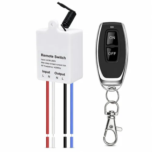Miniatura 10 de QIACHIP Kit de mini receptor, rango RF de 100 pies, interruptor de luz de pared inalámbrico AC 110 V 120 V, sin cableado, no requiere WiFi