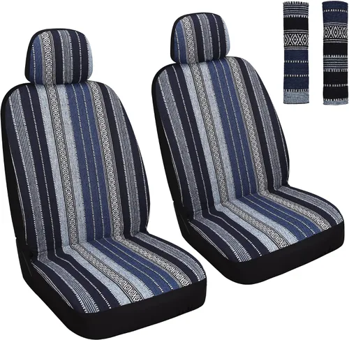 Miniatura 14 de HAIYAOTIMES Fundas para Asientos de Automóvil Baja Saddle Blanket Juego Completo con Almohadillas para Cinturón de Seguridad, Fundas de Asiento