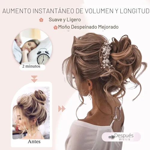 Miniatura 7 de Extensiones de moño grandes y desordenadas para mujer, onduladas, rizadas, extensiones de moño falso, extensiones de cola de caballo para recoger