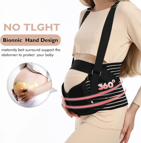 Miniatura 14 de Bandas para el vientre para mujeres embarazadas – Cinturón de maternidad Soporte de embarazo – Carpeta abdominal transpirable, soporte de espalda