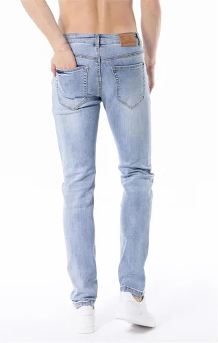 Miniatura 4 de ZLZ Jeans desgastados rasgados y azules para hombre, ajuste delgado, diseño de moda urbana, pantalones de mezclilla destruidos, ajuste elástico