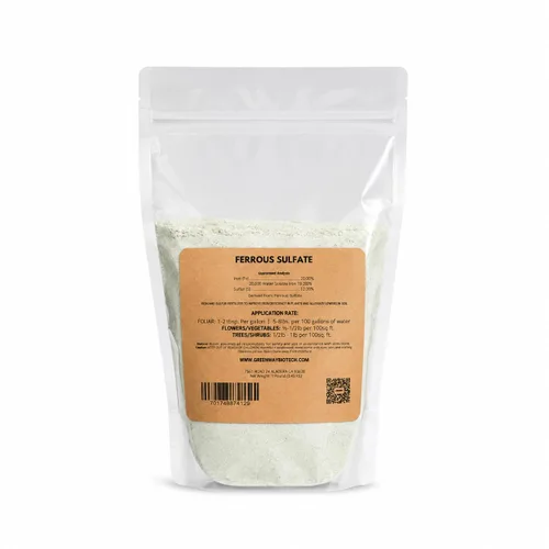 Greenway Biotech Ferroso Sulfato 20% Fertilizante Fe de Hierro, Soluble en Agua con Azufre para Céspedes, Árboles, Arbustos, Verduras y Plantas
