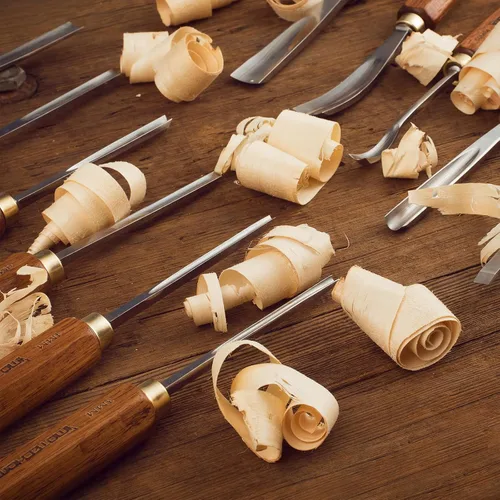 Miniatura 5 de Juego de 12 piezas de herramientas de tallado de madera para carpintería con caja de madera, cuchillas de acero CR-V 60 ultra afiladas