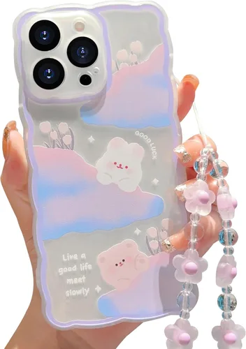 Miniatura 17 de Compatible con iPhone 11 Funda Lindo Dibujos Animados Pequeño Oso Conejo con Lindo Diseño de Cadena para Mujeres Niñas Estético Kawaii Funda Delgada