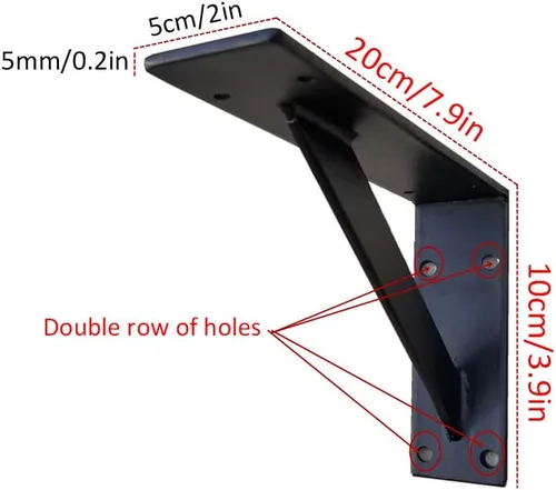 Miniatura 2 de Soportes flotantes de metal para estante de pared de hierro triangular, soporte para estante de muebles, lavabo de pared, soporte para estante
