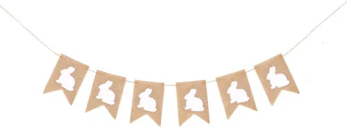 Pancartas de arpillera de Pascua, guirnalda de arpillera rústica de conejo para decoraciones del día de Pascua, feliz día de Pascua, hogar, oficina,