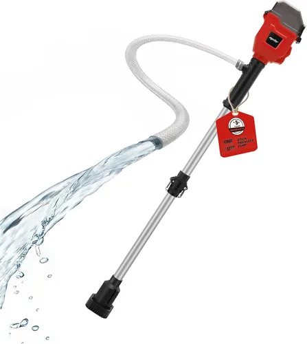 Bomba de transferencia de agua sin escobillas compatible con batería Milwaukee de 18 V (solo herramienta), bomba de agua inalámbrica de 720 GPH Rojo