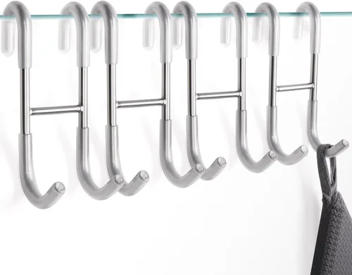 NINETREX Ganchos para puerta de ducha, ganchos para toallas para puertas de vidrio sin marco, gancho de acero inoxidable SUS 304 resistente para