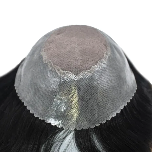 Miniatura 3 de Sistema de cabello humano tipo tupé para hombre, mono tupé para hombres, postizos de repuesto para cabello masculino, protesis capilar para hombre