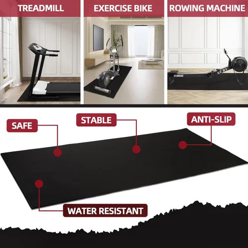 Miniatura 2 de Fitvids High Density Home Gym Treadmill Exercise Bike Equipment Mat, 1/4" Thick, Multiple Sizes