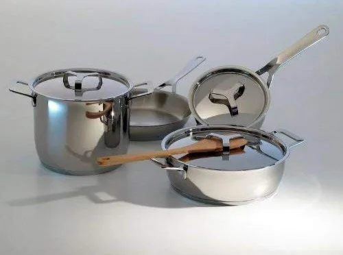 Miniatura 4 de A Di Alessi, AJM200/16 "Ollas y Sartenes", tapa en acero inoxidable 18/10 pulido espejo, 6.25 pulgadas