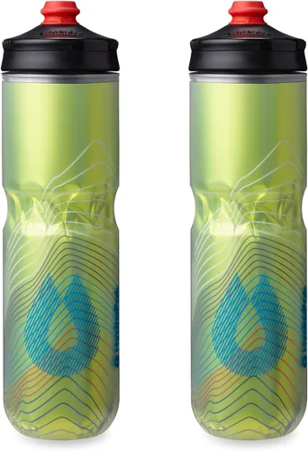 Miniatura 11 de HydraPak Polar Bottle - Botella de agua para bicicleta con aislamiento Polar Surge, paquete de 2 unidades, botella exprimible de alto flujo
