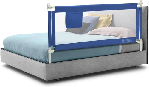 Miniatura 12 de BABY JOY Riel de cama para niños pequeños, 69 pulgadas, extra largo, altura ajustable y plegable, protector de riel de cama de bebé con bolsillo