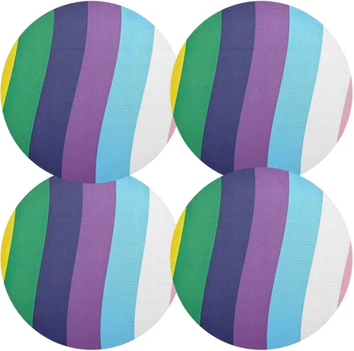 Miniatura 25 de Agender Pride Flag Round Placemats 15 Inch Seasonal Table Mats Decorative Table Mats for Home Kitchen Holiday Decoration