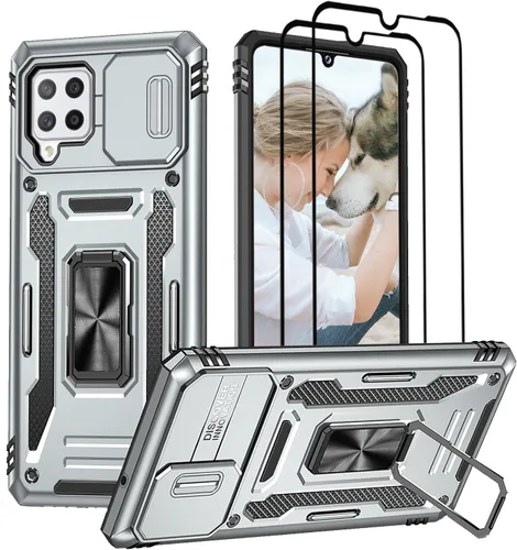 Miniatura 11 de Jeylly Funda para Samsung Galaxy A42 5G con protector de pantalla de vidrio templado, resistente a los golpes, a prueba de caídas, duradera
