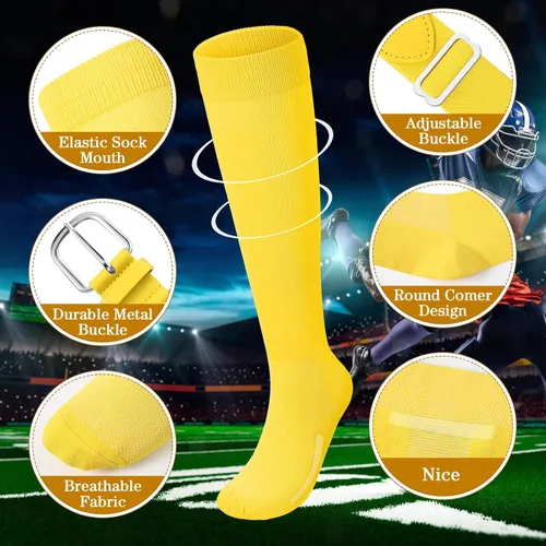 Miniatura 2 de Baseball or Softball Sock and Belt Combo Set 3 Football Baseball Socks with Baseball Belt for Kids Boys Girls Youth