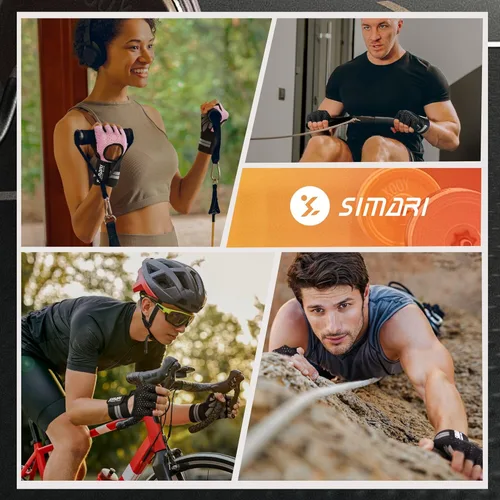 Miniatura 6 de SIMARI Guantes de entrenamiento transpirables para hombres y mujeres, guantes acolchados para levantamiento de pesas con soporte para muñecas