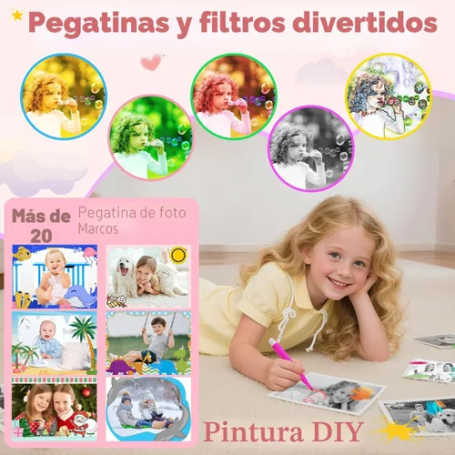 Miniatura 4 de Cámara de impresión instantánea para niños, cámara instantánea para niños con videos de 1080P, regalos de cumpleaños de Navidad para niñas y niños