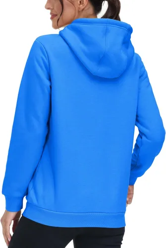 Miniatura 38 de MAGCOMSEN Sudaderas con capucha para mujer, con forro de sherpa, de vellón, para invierno, cálido, pesado, de algodón, con bolsillo