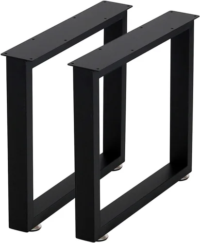 Miniatura 3 de Patas rectangulares industriales de metal de 16 pulgadas de altura, patas de banco de metal para mesa, diseño moderno de mediados de siglo, juego