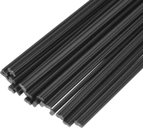 MECCANIXITY 20 varillas de soldadura de plástico de 10 pulgadas, tiras de soldadura ABS, varillas de soldadura para soldador de plástico, Negro