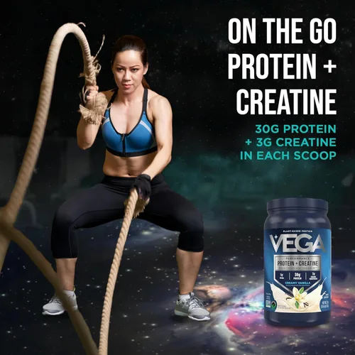 Miniatura 8 de Vega Protein + Creatina - 30g de proteína a base de plantas, sabor a vainilla, 13 porciones, 3g de creatina, 5g de BCAA, vegano, keto, sin gluten