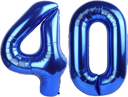 Miniatura 93 de Globos de números de 5 globos de 40 pulgadas, decoraciones de cumpleaños azules para niños y niñas, globos de números azul marino grandes