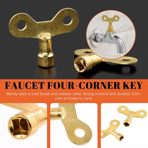 Miniatura 5 de Tanstic Kit de utilidad multifuncional de 8 piezas, incluye llave de utilidad de 4 vías, llaves de grifo de agua, destornilladores y más para uso
