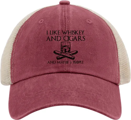 Miniatura 105 de Philysonic Funny Hat I Like Whisky and Cigars and Maybe 3 People Sombreros para Hombres Gorras de Béisbol Gorras Ajustables