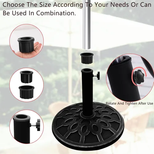 Miniatura 4 de 6 piezas de repuesto para base de paraguas, piezas de repuesto para base de sombrilla de patio, cubierta de enchufe para anillo de agujero de 6