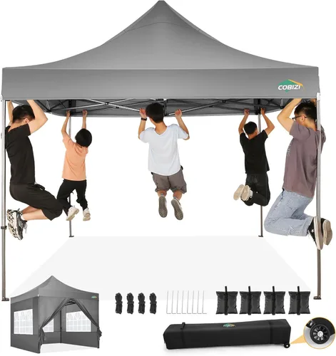 Miniatura 59 de COBIZI Toldo de 10 x 20 pies con paredes laterales, carpa de fiesta resistente para fiestas, bodas, tienda de campaña portátil plegable fácil