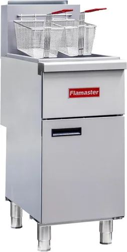 Freidora de Piso Comercial a Gas con 2 Canastas, Freidora Comercial de Gas Natural de 120000 BTU Solo para Uso Comercial, 4 Tubos de Calentamiento,