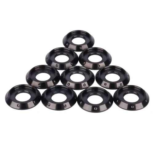 Miniatura 15 de 10Pcs Arandela de brida de titanio M5 M6 M8 M10 para motocicleta y automóvil (Negro, M8)