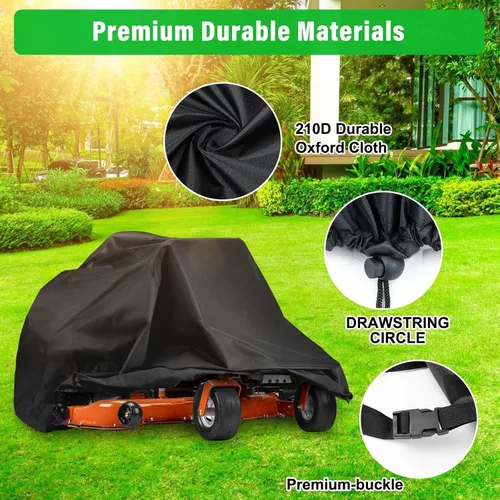 Miniatura 5 de Cubierta para cortacésped de giro cero, ajuste universal 210D, impermeable, UV, resistente al polvo y al viento para protección al aire libre