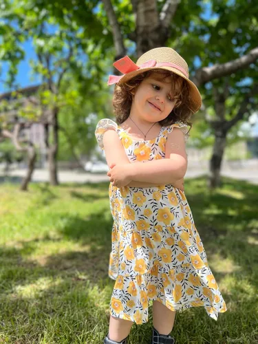 Miniatura 5 de Vestidos de verano para niñas pequeñas, floral, manga con volantes, casual, sin mangas, acampanado, para jugar, de 2 a 8 años