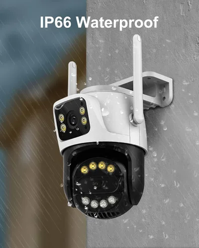 Miniatura 8 de Cámara de seguridad para exteriores de doble lente WiFi de 6 MP para exteriores, cámara de vigilancia doméstica, inalámbrica de 2.4 GHz, PTZ